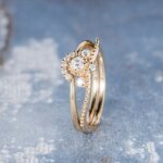 unique moissanite diamond engagement ring set