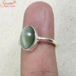 cats eye gemstone silver ring