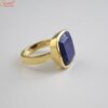 cushion shape lapis lazuli gemstone ring