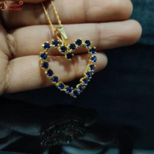 Heart Shape Design Blue Sapphire Gemstone