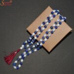 howlite and lapis lazuli gemstone beads mala