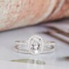 moissanite diamond engagement ring set