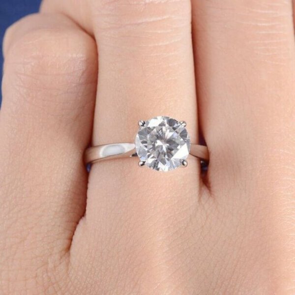 moissanite diamond solitaire ring