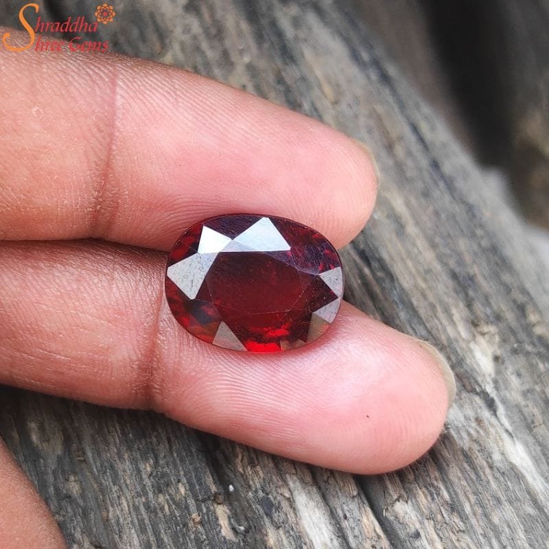 Oval Shape Ceylon Hessonite Stone, Gomed Gemstone Shraddha Shree Gems