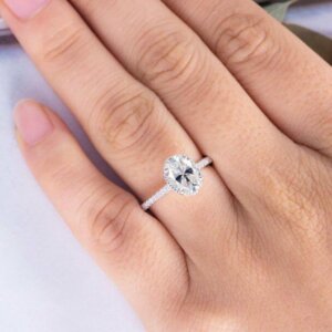 7*9 MM Oval Cut Moissanite Bridal Ring