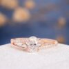 oval cut moissanite diamond bridal ring