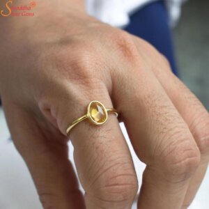 Pear Shape Natural Citrine Gemstone Ring