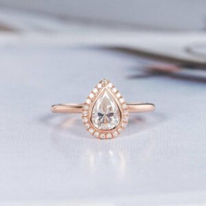 5*7 MM Pear Shape Moissanite Engagement Ring