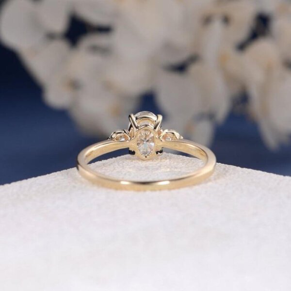 rose gold moissanite diamond bridal ring