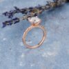round cut moissanite diamond rose gold ring