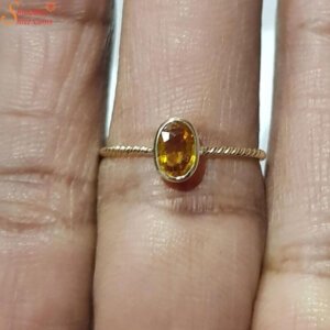 Unheated Citrine Gemstone Ring, Sunela Stone Ring