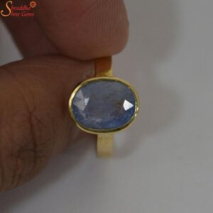 Ceylon Blue Sapphire Ring, Natural Neelam Gemstone Ring