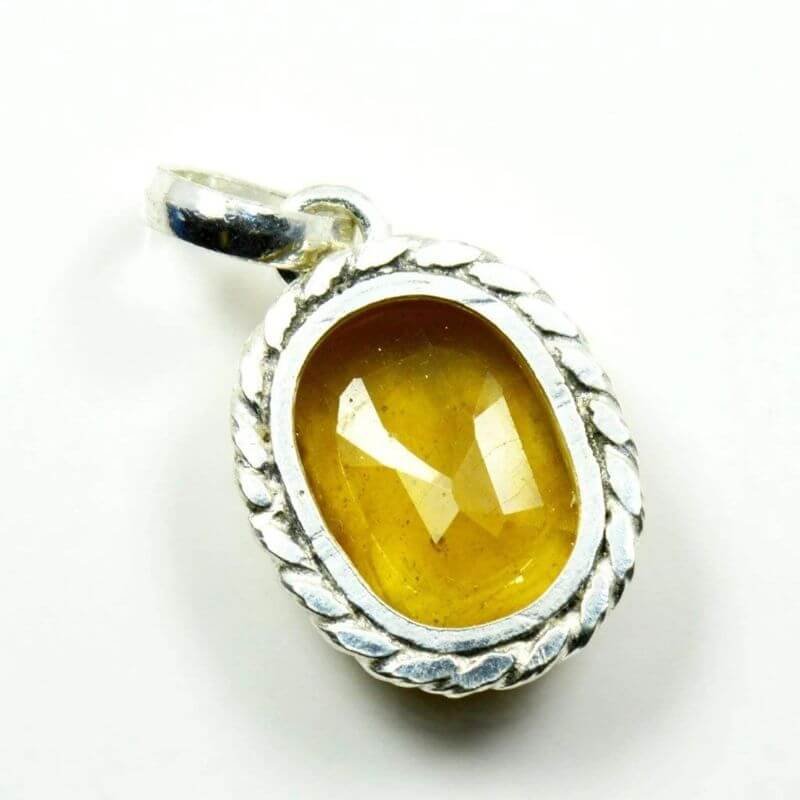Natural Pukhraj Pendant, Yellow Sapphire Necklace
