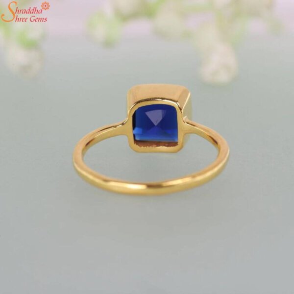 cushion blue sapphire ring
