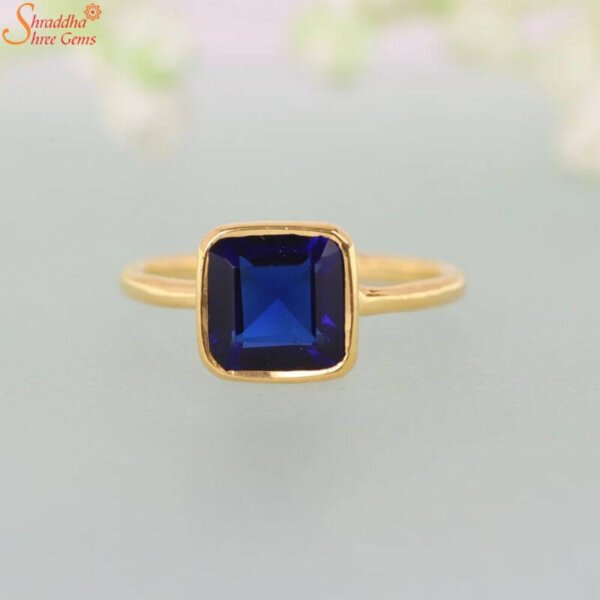 cushion blue sapphire ring