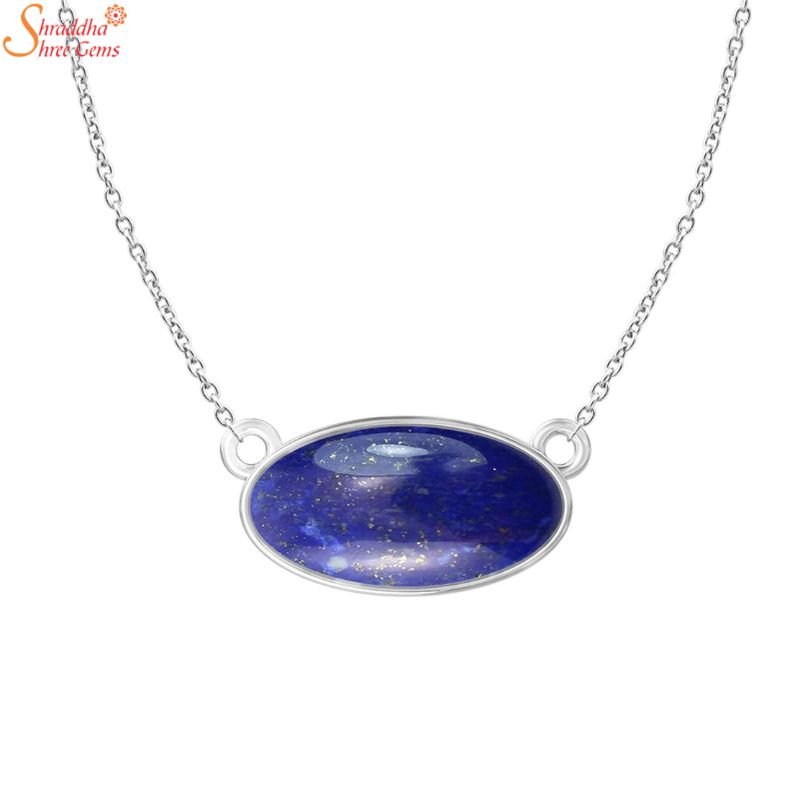 Natural Oval Lapis Lazuli Gemstone Necklace