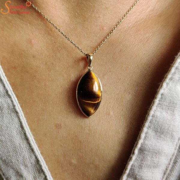 marquise tigers eye necklace