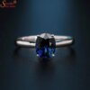 oval blue sapphire solitaire ring