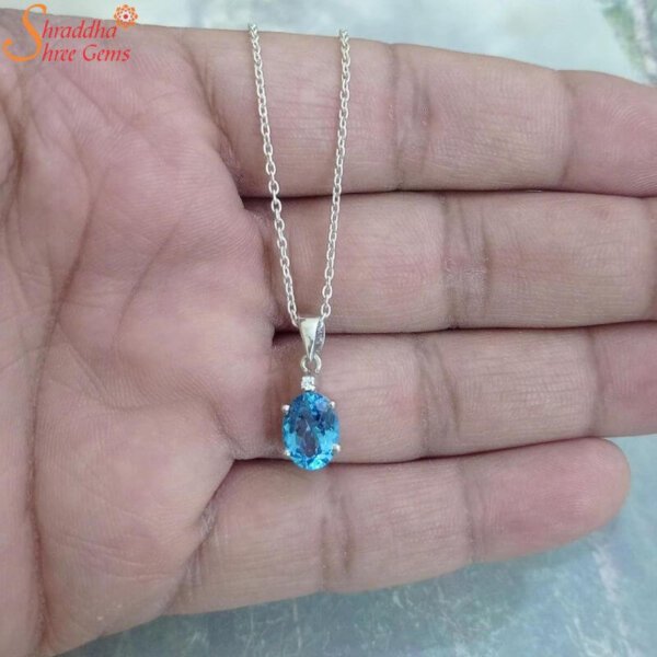 oval blue topaz necklace