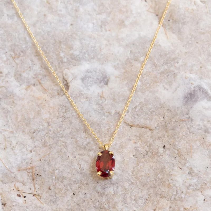 Red Garnet Necklace, January Birthstone