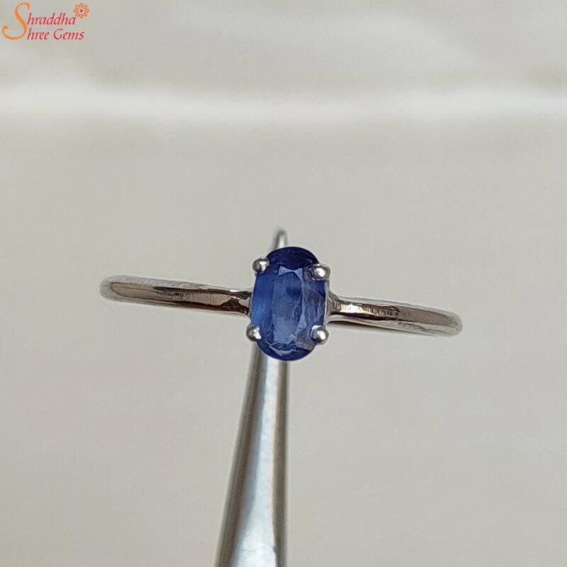 Oval Blue Sapphire Gemstone Ring, Neelam Stone Ring