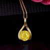 oval shape yellow sapphire pendant