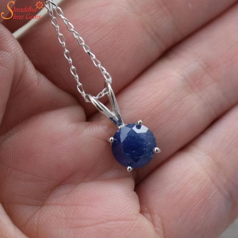 Natural Blue Sapphire Pendant, Manik Gemstone Pendant