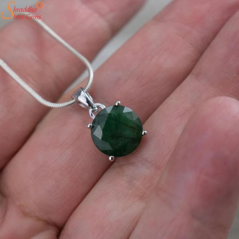Natural Emerald Pendant, Panna Gemstone Pendant