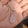 pear shape rose quartz pendant
