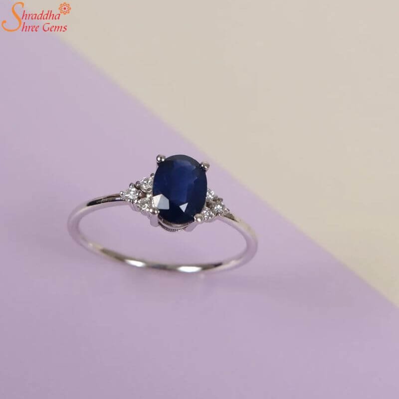 Blue Sapphire Engagement Ring, September Birthstone Ring