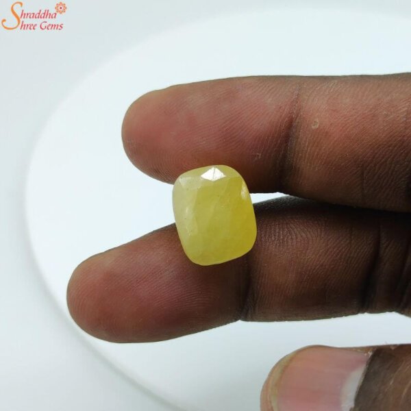 cushion shape yellow sapphire gemstone