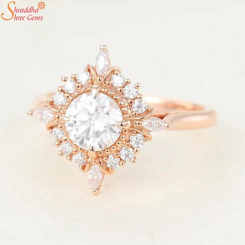 Round Fashion Engagement Ring With Vintage Design