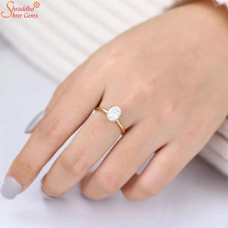 Double Prongs Diamond Solitaire Ring