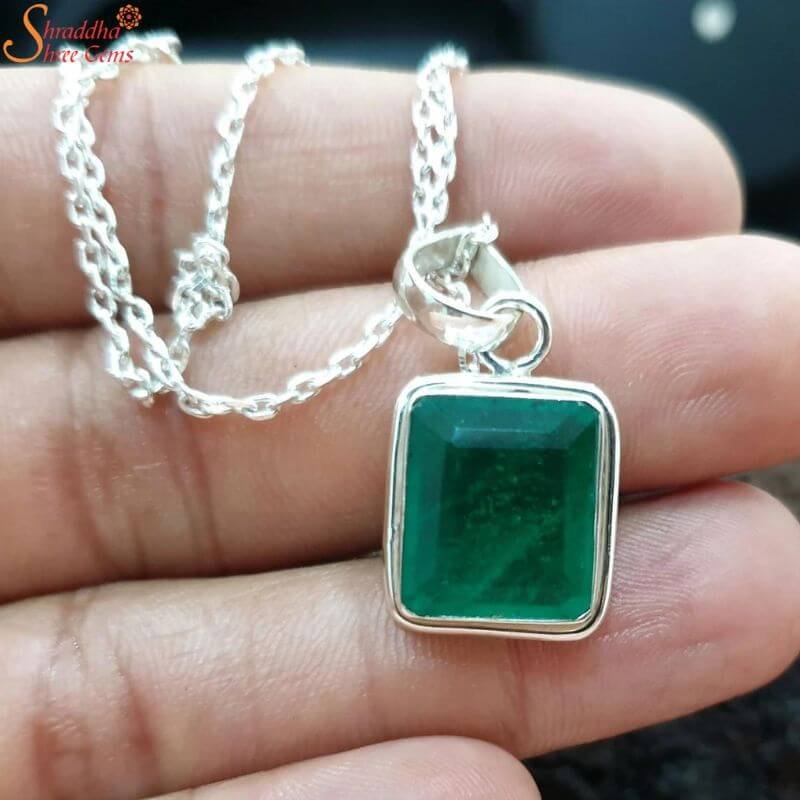 Emerald Gemstone Pendant, Natural Panna Pendant
