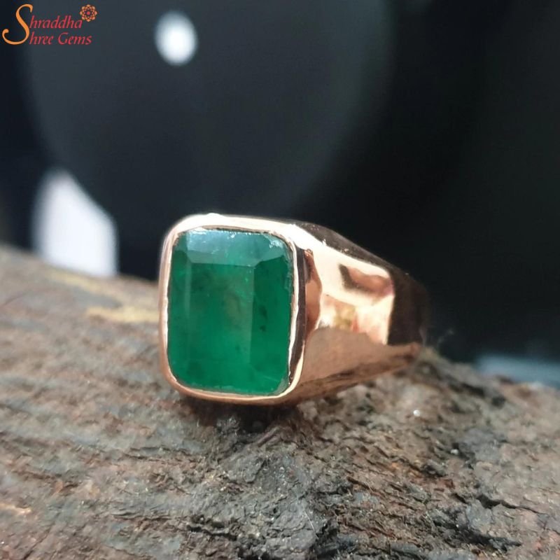 Men’s Emerald Ring, Panna Gemstone Ring