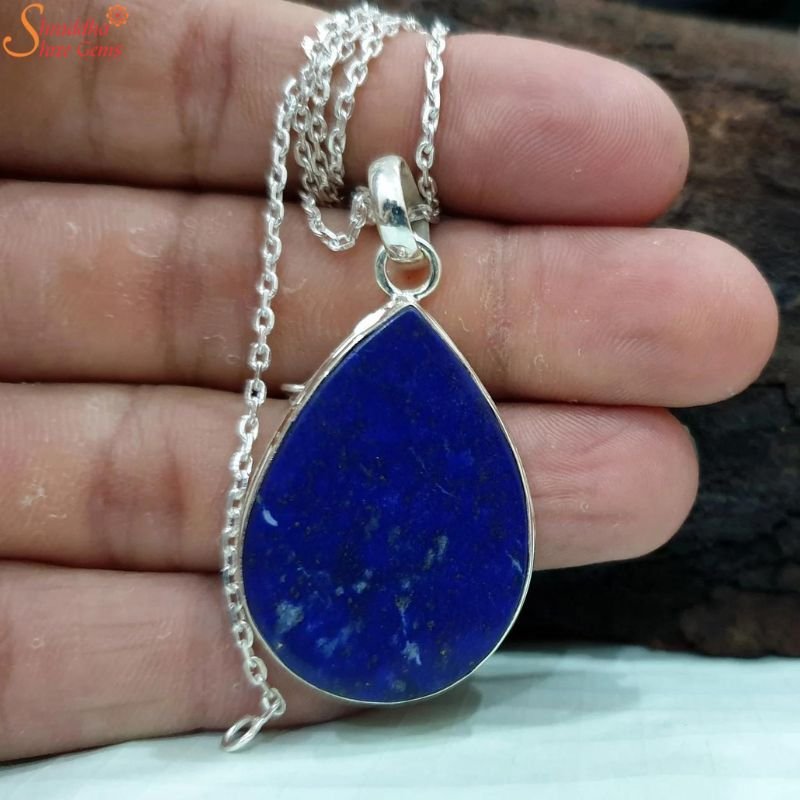 Lapis Lazuli Pendant, Sterling Silver Gemstone Pendant