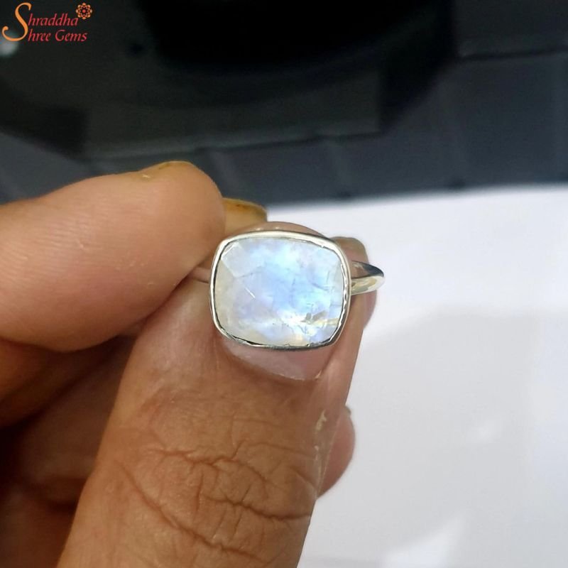 Natural Moonstone Gemstone Ring, Handmade Ring