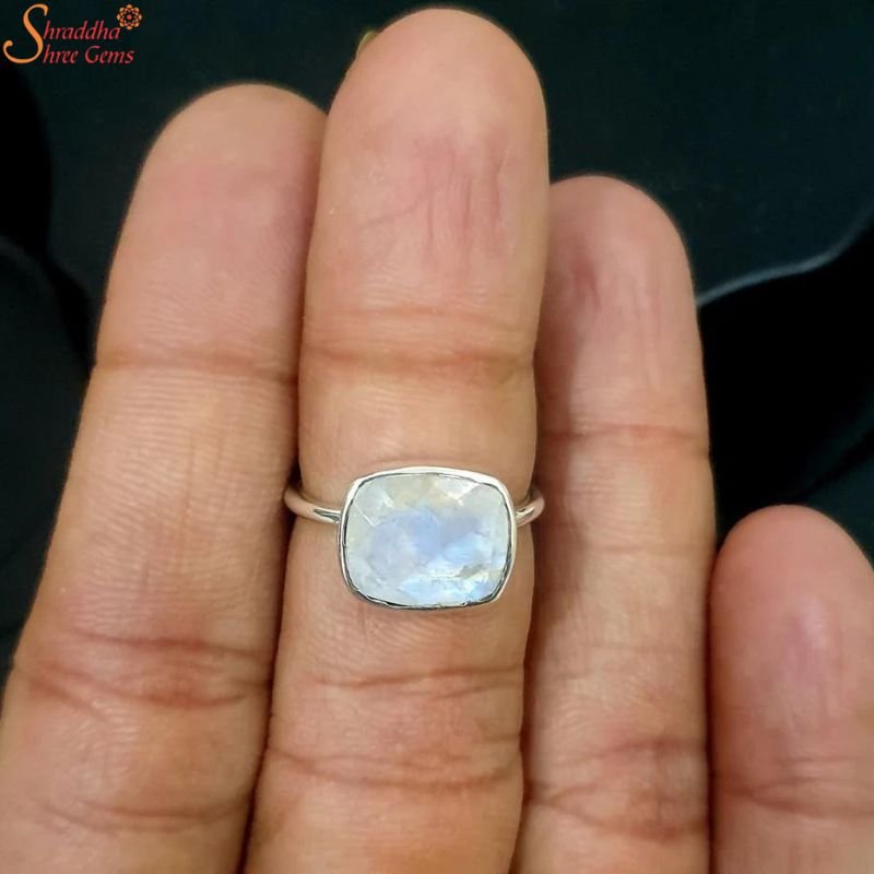 Natural Moonstone Gemstone Ring, Handmade Ring