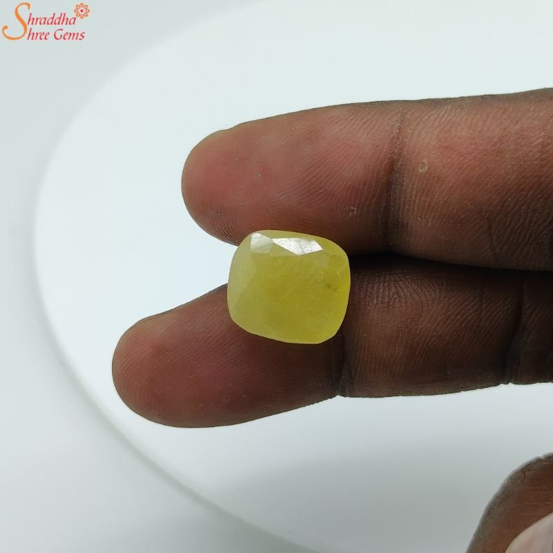 12.92 Carat Yellow Sapphire Gemstone, Pukhraj Stone