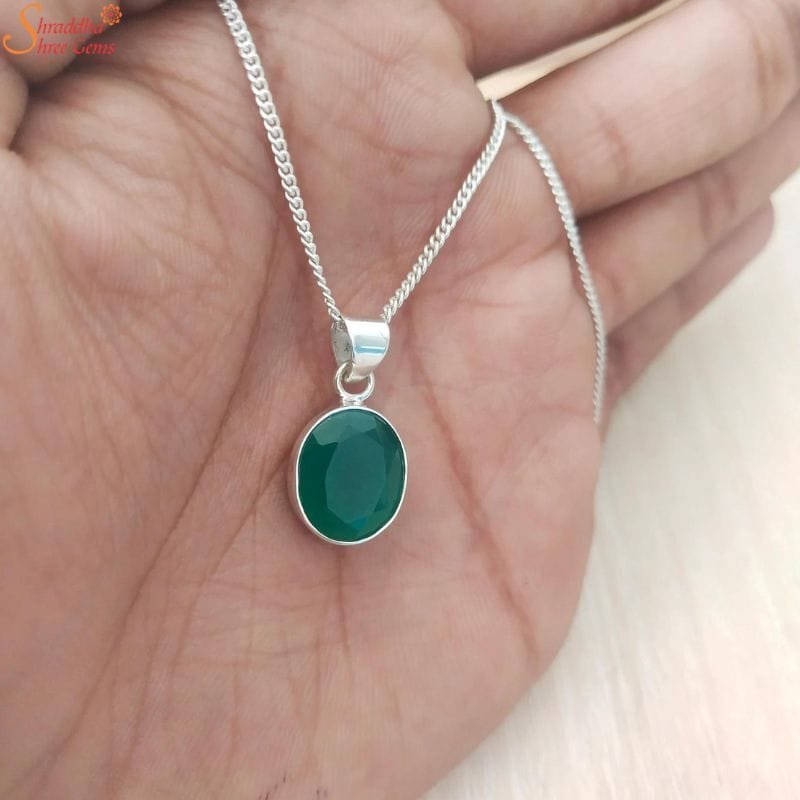 London Blue Quartz and Green Onyx Drop Pendants