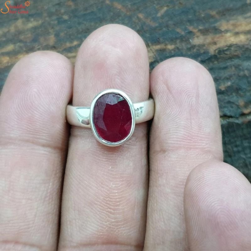 Oval Shape Ruby Ring, Manik Gemstone Ring