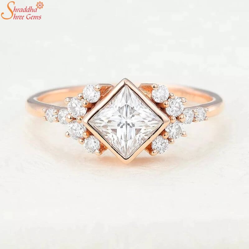 Princess Cut Moissanite Diamond Engagement Ring