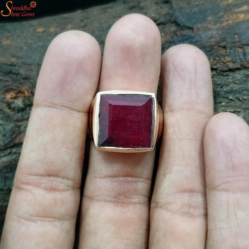 Unheated Ruby Ring, Natural Manik Gemstone Ring