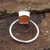 carnelian gemstone silver ring