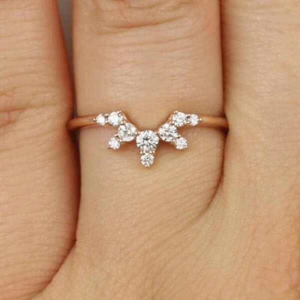 dainty moissanite diamond ring