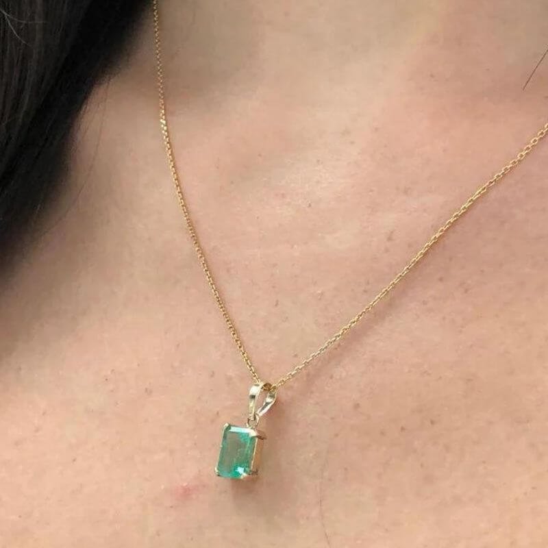 Natural Emerald Unisex Pendant, Panna Necklace