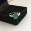 emerald gemstone silver ring