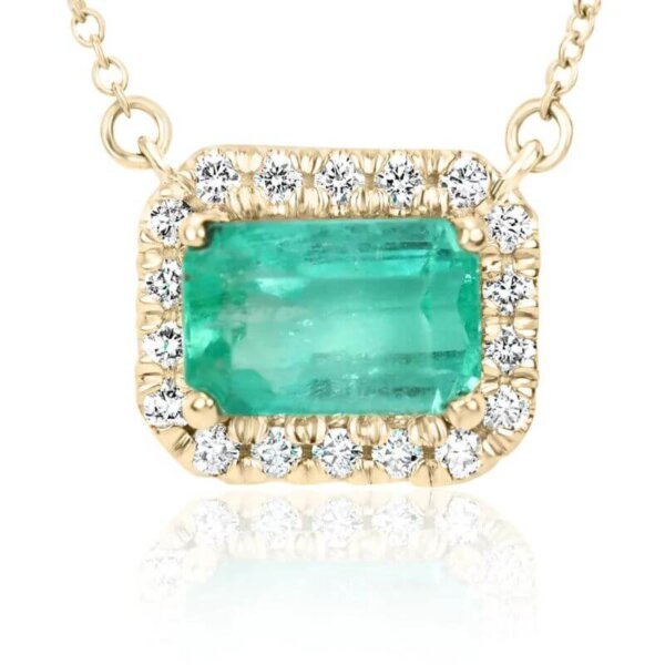 emerald pendant with moissanite diamond