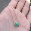 emerald pendant with moissanite diamond