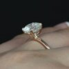 moissanite diamond rose gold ring